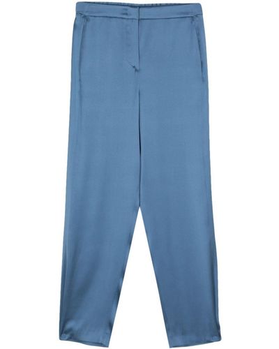 Giorgio Armani Silk Straight Pants - Blue