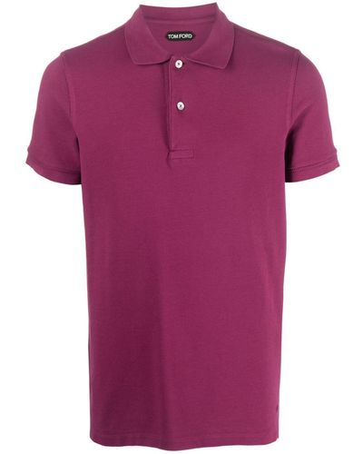 Tom Ford Short-Sleeve Cotton Polo Shirt - Purple