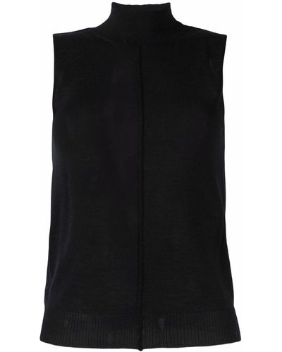 Amiri High Neck Cashmere Vest - Black