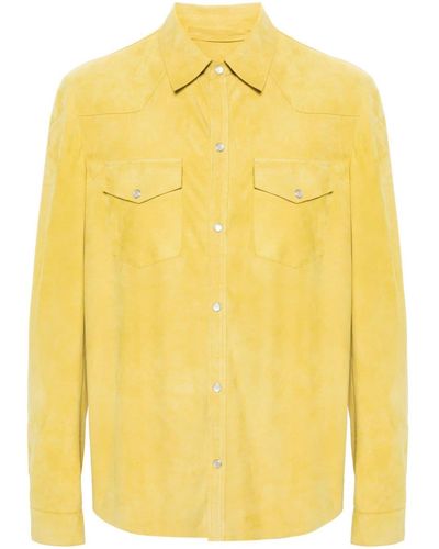 Salvatore Santoro Western-Style Suede Shirt - Yellow