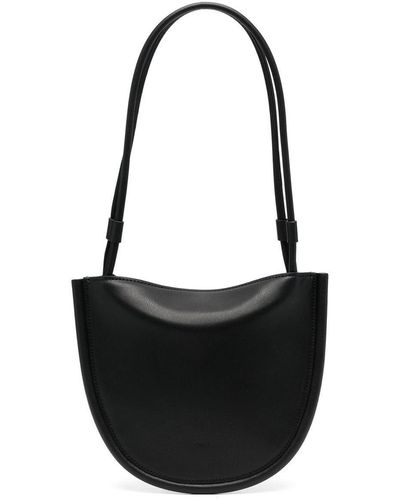 LÉMÉLS Debossed-logo Leather Shoulder Bag - Black
