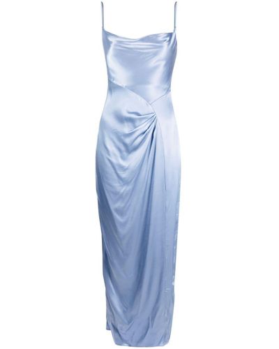 Suboo Millenia Cowl-Neck Draped Maxi Dress - Blue