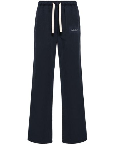 Palm Angels Mid-Rise Straight-Leg Trousers - Blue
