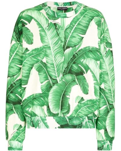 Dolce & Gabbana Graphic-Print Cotton Sweatshirt - Green