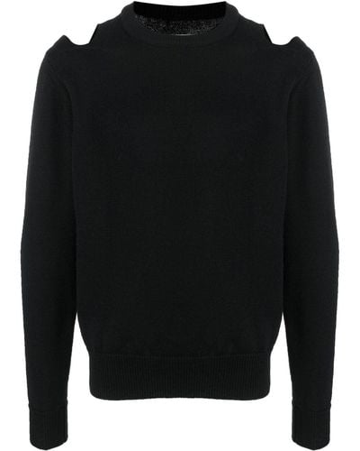 Jil Sander Cut-Out Detail Wool Sweater - Black