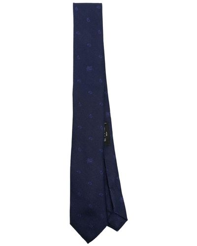 Etro Paisley Patterned-Jacquard Silk Tie - Blue