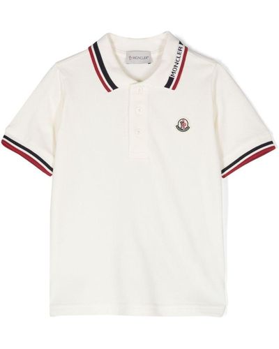 Moncler Logo-Patch Cotton Polo Shirt - White