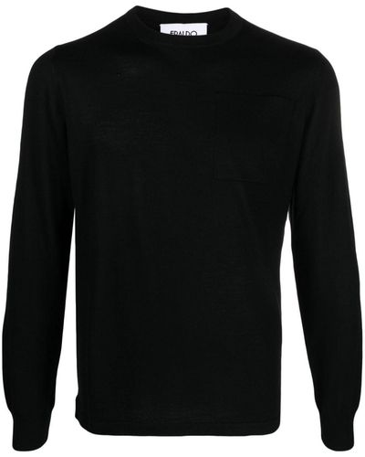 Eraldo Crew-Neck Wool-Blend Sweater - Black