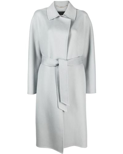 Kiton Belted Cashmere Oversized Coat - Gray