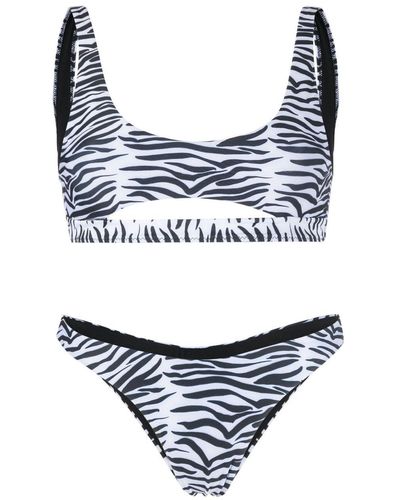 MATINEÉ Zebra-Print Cut-Out Bikini - White