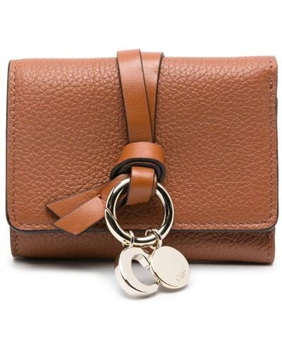 Chloé Alphabet Leather Wallet - Brown