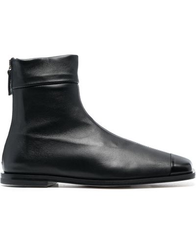Dear Frances Edna Leather Ankle Boots - Black