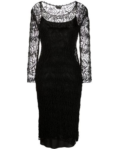 Tom Ford Lace-patterned Pencil Dress - Black