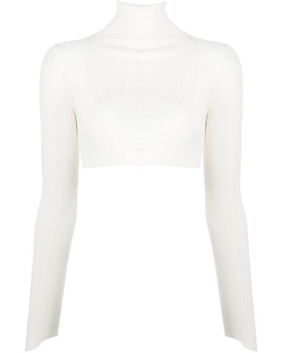 ALESSANDRO VIGILANTE Cut Out-Back Cropped Top - White