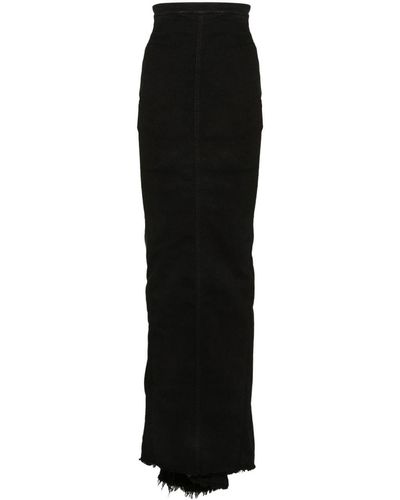 Rick Owens Denim Long Skirt - Black