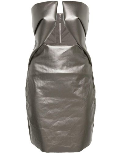 Rick Owens Prong Strapless Minidress - Grey