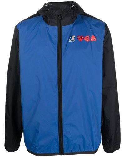 COMME DES GARÇONS PLAY X Kway Logo-Print Hooded Jacket - Blue