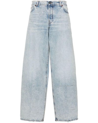 Haikure Distressed Wide-Leg Jeans - Blue
