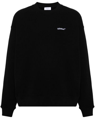 Off-White c/o Virgil Abloh Off- Logo-Embroidered Cotton Sweatshirt - Black
