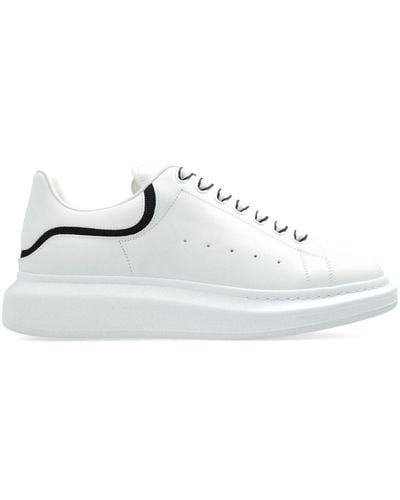 Alexander McQueen Oversized Lace-Up Leather Sneakers - White
