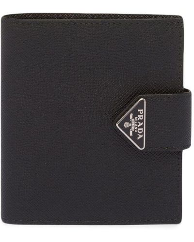 Prada Saffiano Logo-plaque Wallet - Black