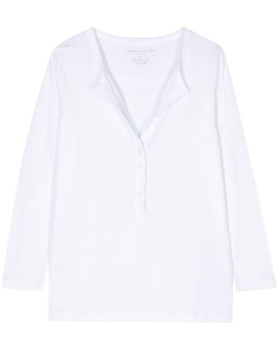 Majestic Filatures Tonal Stitching V-Neck T-Shirt - White