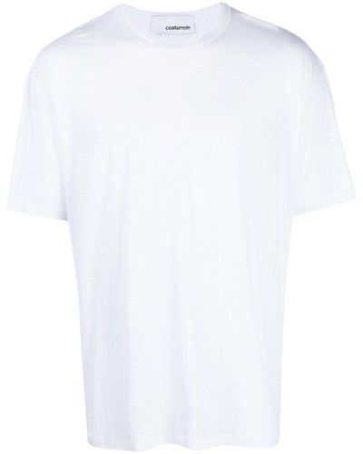 Costumein Slub-Texture Linen T-Shirt - White