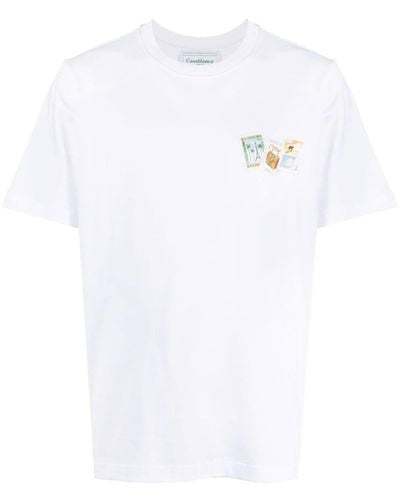 Casablancabrand Souvenirs De Vacances Stamp-print T-shirt - White