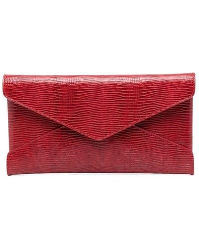 Saint Laurent Envelope-style Leather Clutch - Red