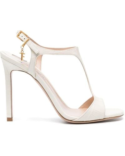 Tom Ford Angelina 95Mm Leather Sandals - White