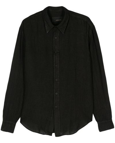 Costumein Long-Sleeve Linen Shirt - Black