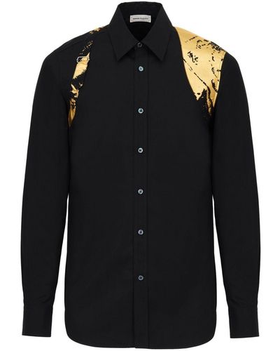 Alexander McQueen Fold Harness Cotton Shirt - Black