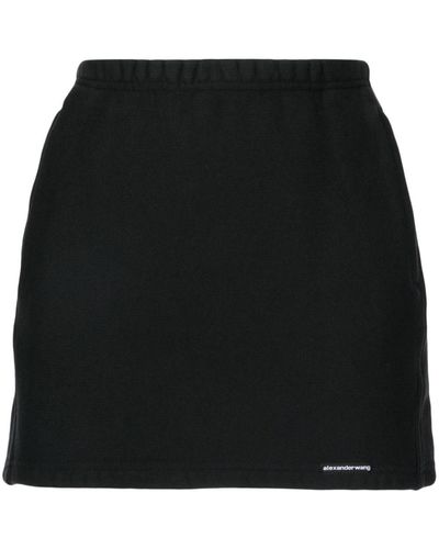 Alexander Wang Logo-Tag Cotton Miniskirt - Black