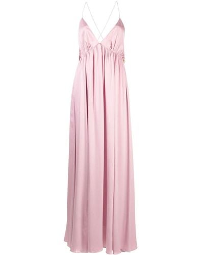 Zimmermann Sensory Gathered Silk Maxi Dress - Pink