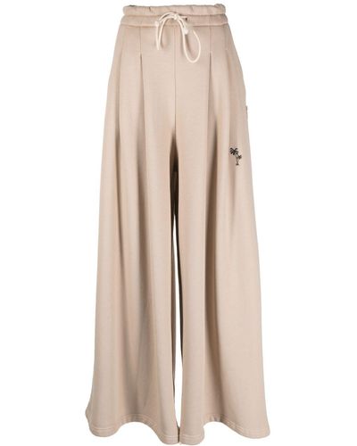 Palm Angels Logo-Embroidered Track Trousers - Natural
