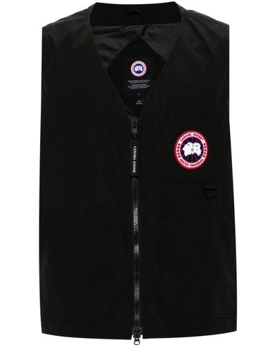 Canada Goose Logo-Patch Zip-Up Vest - Black