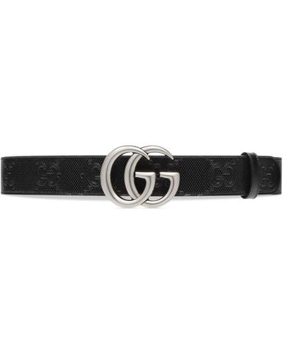 Gucci Gg Marmont Embossed Belt - Black
