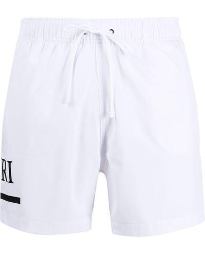Amiri Logo Print Swim Shorts - White