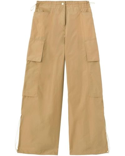 Palm Angels Low-Rise Wide-Leg Parachute Trousers - Natural