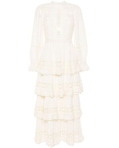 Sea Haven Lace-Trim Maxi Dress - White