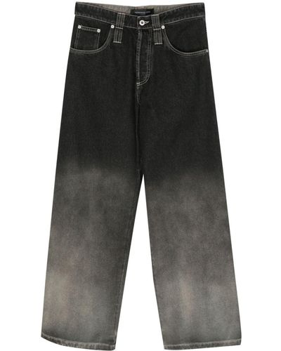 FEDERICO CINA Faded-Effect Wide-Leg Jeans - Gray
