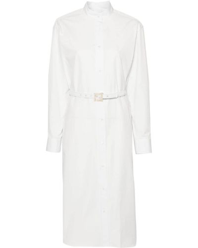 Fendi Belted Shirt Dress - White