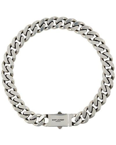 Saint Laurent Chain-Detail Necklace - Metallic