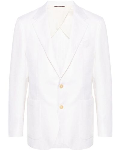 Canali Single-Breasted Silk Blazer - White