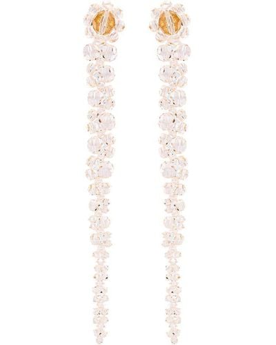Simone Rocha Crystal-Embellished Dangle Earrings - White