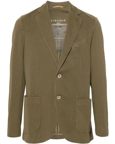 Circolo 1901 Single-Breasted Cotton Blazer - Green