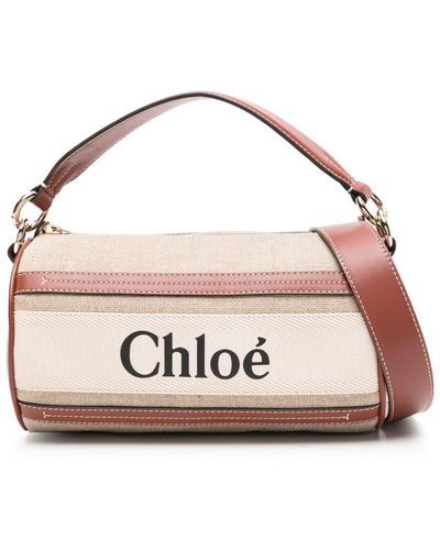 Chloé Woody Canvas Crossbody Bag - Pink
