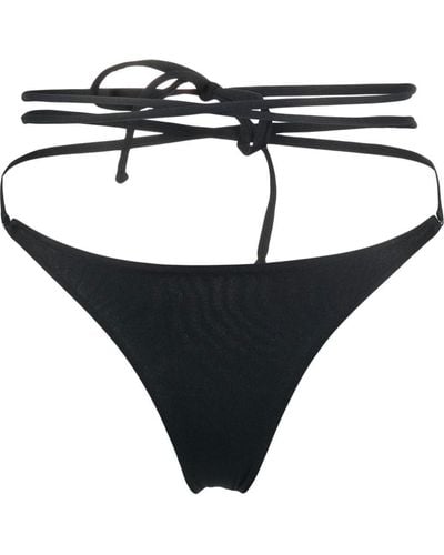 MATINEÉ Tie-Around Strap-Detail Bikini Bottoms - Black