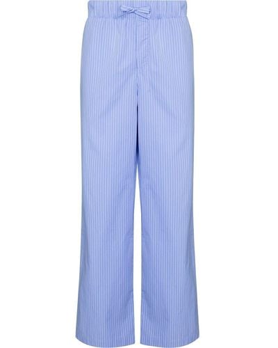 Tekla Striped Drawstring Pyjama Bottoms - Blue