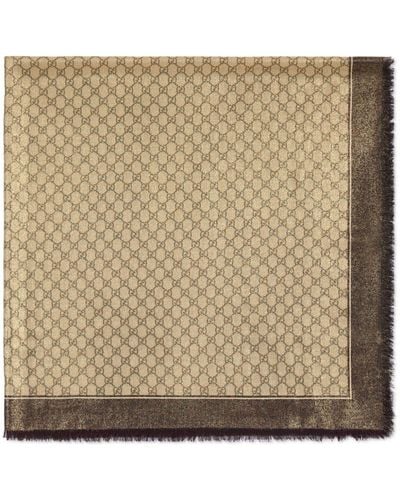 Gucci Gg-Jacquard Wool Scarf - Natural